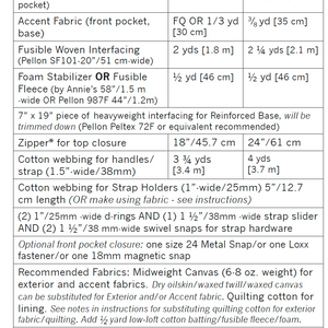 Oxbow Tote Pattern