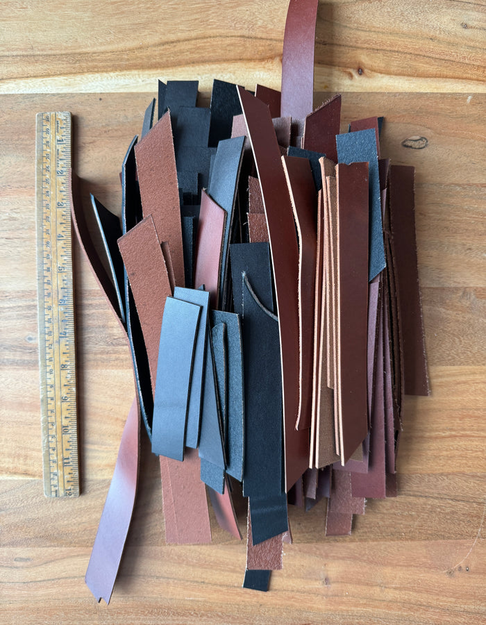 Leather Scrap Pack - Short Strips - Color Mixed 