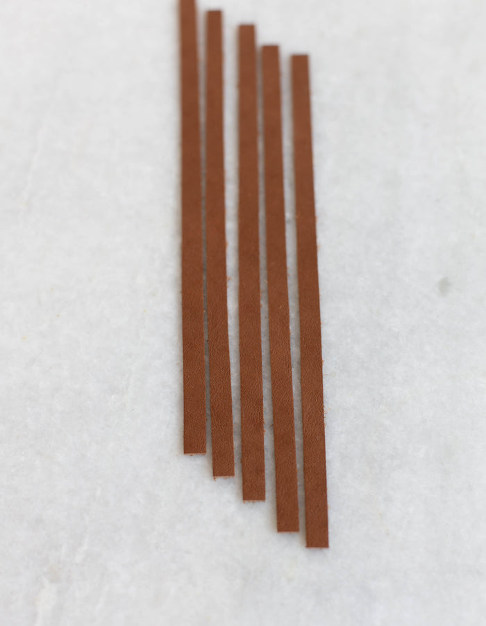 Leather Zipper Pulls 5-pack - Color Pecan