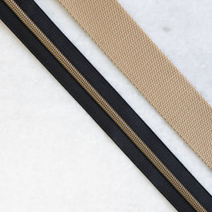 Black - #5 Bronze Nylon Zipper Tape