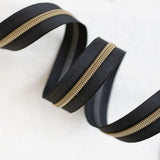 Black - #5 Bronze Nylon Zipper Tape