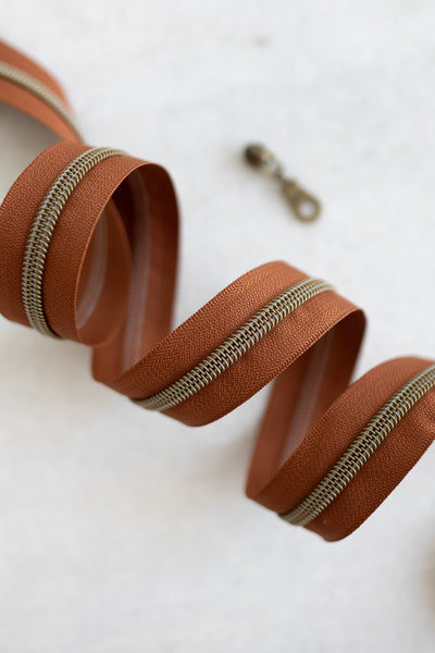 Cognac - #5 Bronze Nylon Zipper Tape