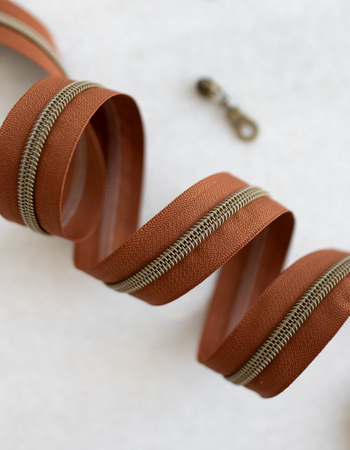 Cognac - #5 Bronze Nylon Zipper Tape - Cognac - #5 Bronze Nylon Zipper Tape 