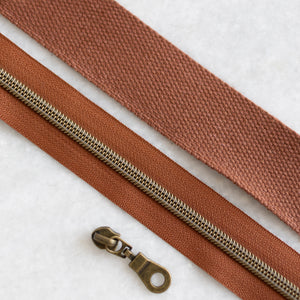 Cognac - #5 Bronze Nylon Zipper Tape