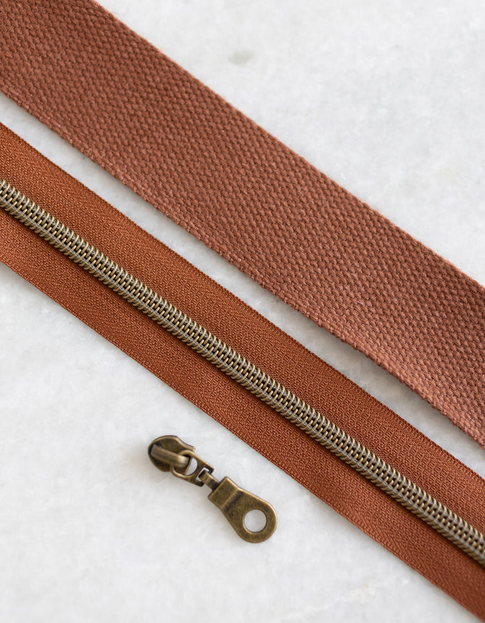 Cognac - #5 Bronze Nylon Zipper Tape - Cognac - #5 Bronze Nylon Zipper Tape