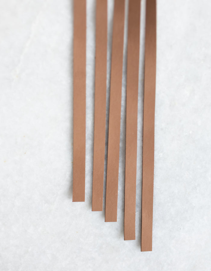 Leather Zipper Pulls 5-pack - Color Latte