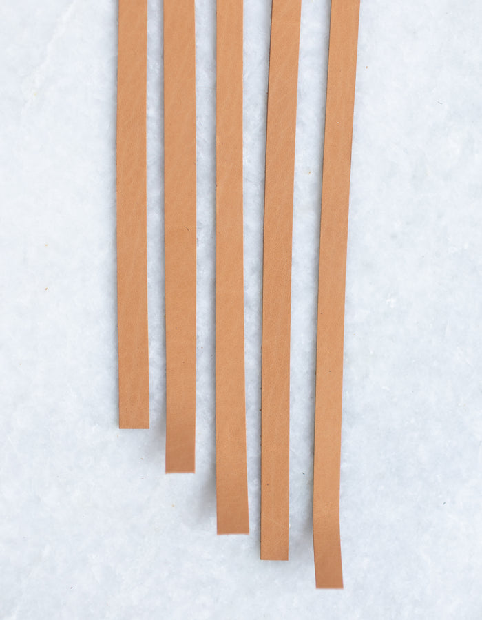 Leather Zipper Pulls 5-pack - Color Vanilla