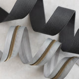 Light Gray - #5 Bronze Nylon Zipper Tape