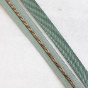 Light Smokey Green - #5 Bronze Nylon Zipper Tape