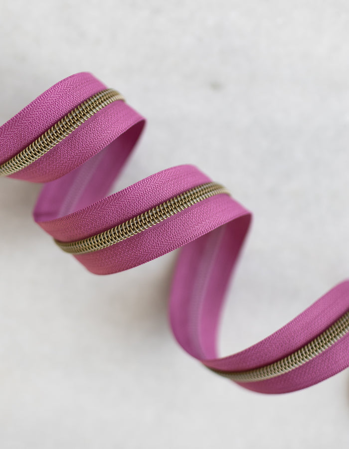 Orchid - #5 Bronze Nylon Zipper Tape - Orchid - #5 Bronze Nylon Zipper Tape 
