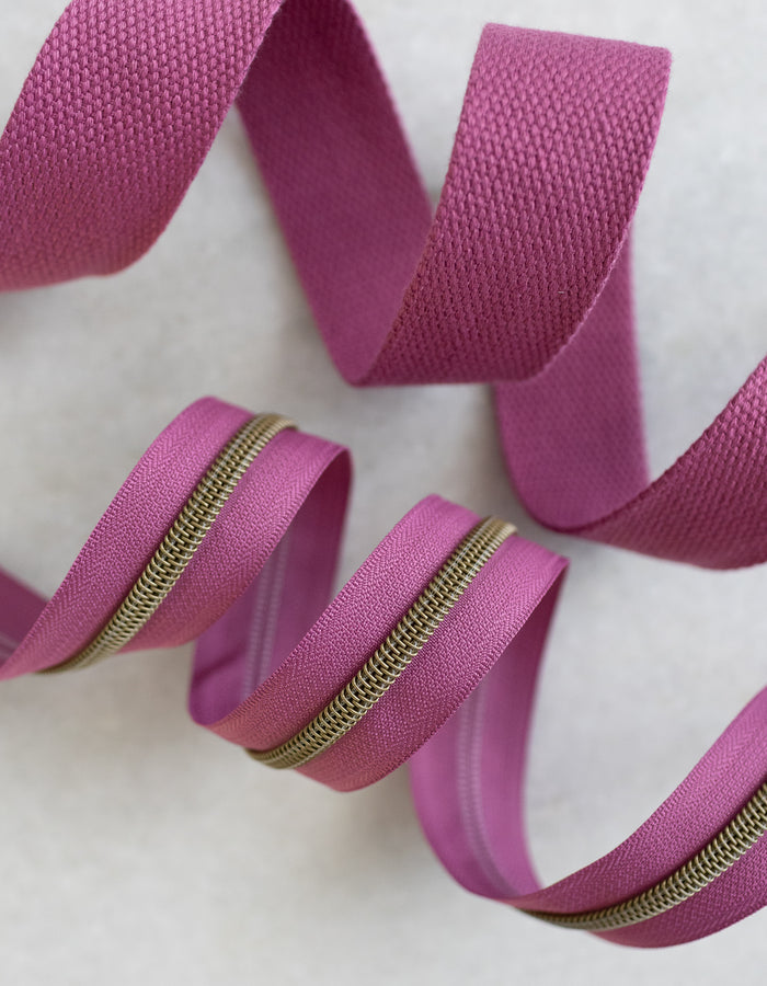 Orchid - #5 Bronze Nylon Zipper Tape - Orchid - #5 Bronze Nylon Zipper Tape