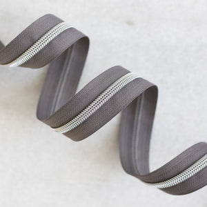 Otter - #5 Silver Nylon Zipper Tape