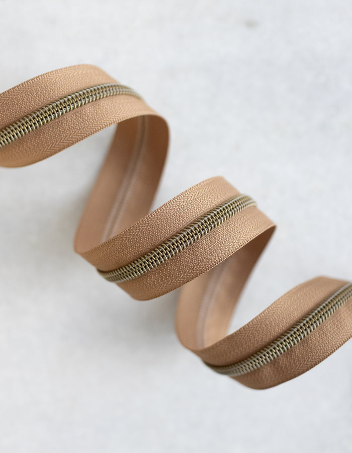 Pecan - #5 Bronze Nylon Zipper Tape - Pecan - #5 Bronze Nylon Zipper Tape 