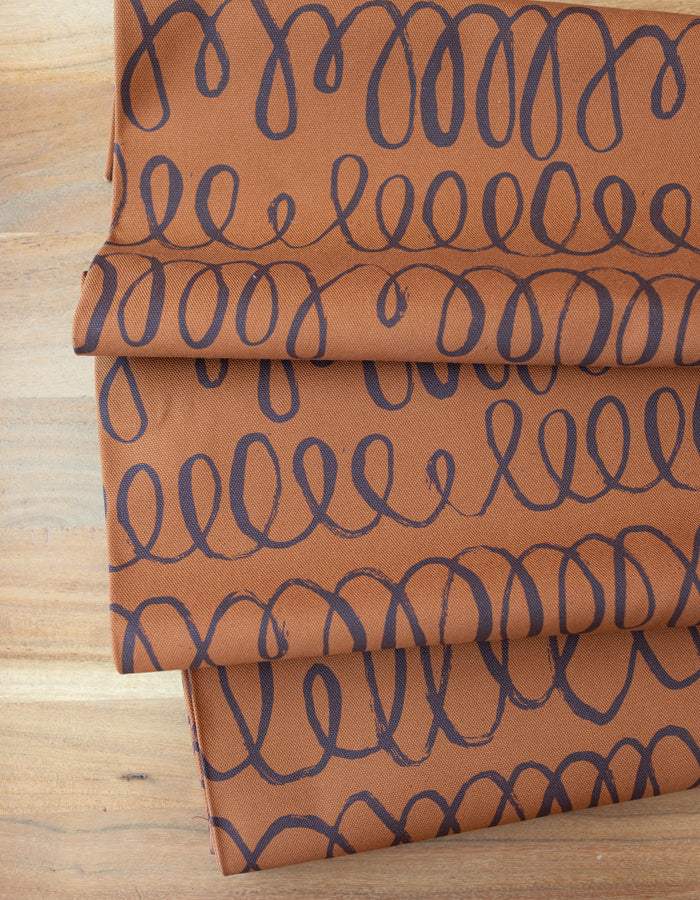 Riverbend Big Sur Canvas PRE-CUT YARD - Color Loops in Canyon Brown