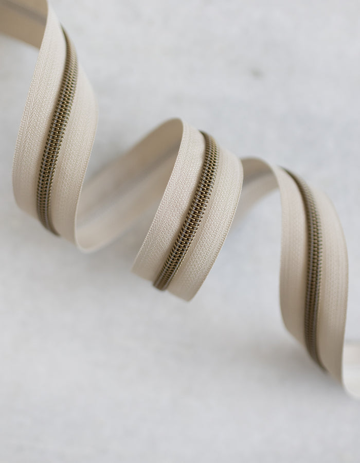 Sand - #5 Bronze Nylon Zipper Tape - Sand - #5 Bronze Nylon Zipper Tape 