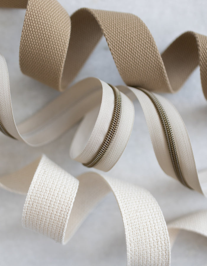 Sand - #5 Bronze Nylon Zipper Tape - Sand - #5 Bronze Nylon Zipper Tape
