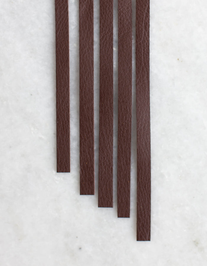 Leather Zipper Pulls 5-pack - Color Dark Brown 