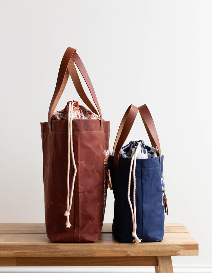 Waxed Canvas Zipper Bag project Bag Knitting Bag Bag for 