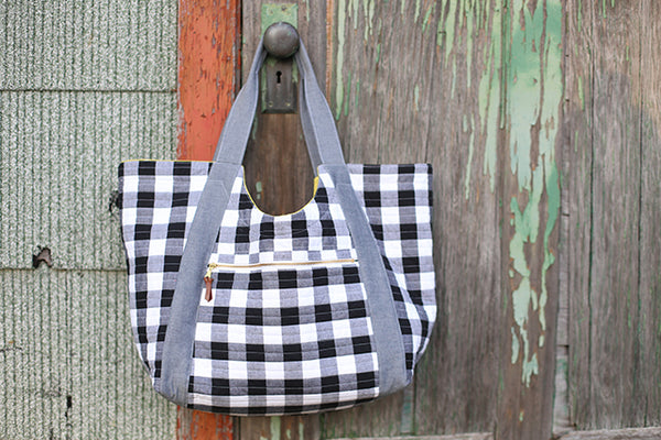 Black & Cream Checkered Sling Bag – JennaBeeHandmade