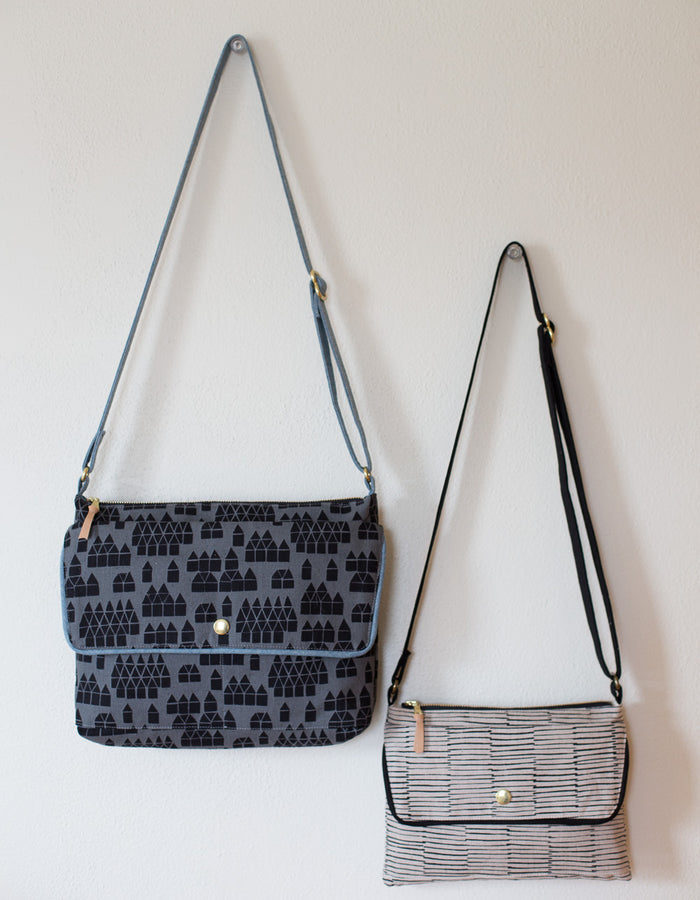 Fun Pattern For Crossbody Bag With 3 Zippers Front And Back